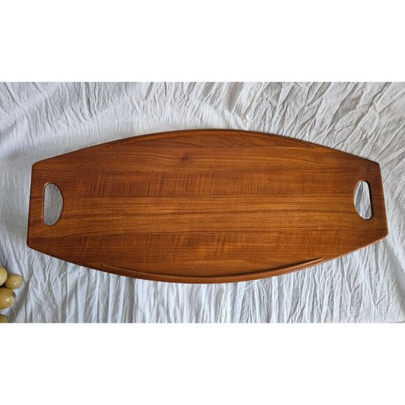 Vintage Staved Teak Surfboard Wood Danmark Tray Jens Quistgaard Made in Denmark, - Picture 3 of 10